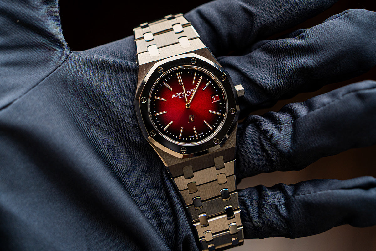 Audemars Piguet Royal Oak 16202XT – Bordeauxrotes Zifferblatt und Hochglanzlünette